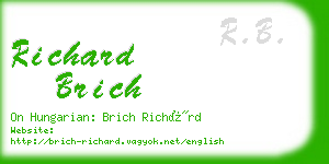 richard brich business card